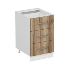 Minar Mutfak Alt Modül 3Ç Nray 50Cm Dolap Beyaz/Dore - D1