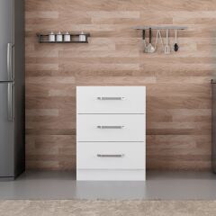 Minar Mutfak Alt Modül 3Ç Nray 60Cm Dolap Beyaz - B1