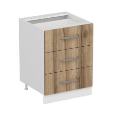 Minar Mutfak Alt Modül 3Ç Nray 60Cm Dolap Beyaz/Dore - D1