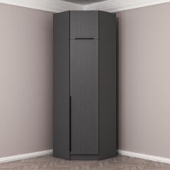 Kale 1 Kapaklı Köşe Dolap + Yüklük Antrasit Antrasit