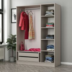 Kale 3 Bölmeli 2 Çekmeceli Giyinme Dolabı Kumtaşı