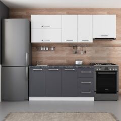 Minar 220 Cm Mutfak Dolabı Beyaz Antrasit 220-A8