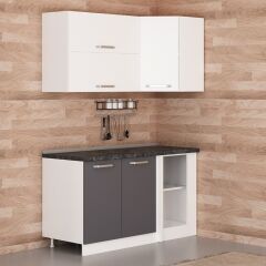 Minar 150Cm Köşe Mutfak Dolabı - Beyaz/Antrasit K150-A2