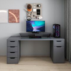Alen 180 Cm 5 Çekmeceli Dolaplı Çalışma & Oyuncu Masası - Antrasit